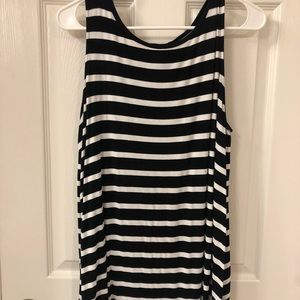 Stripped Luxe High Neck tank. Old Navy.